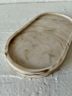 Oval Marble Tray | Neutral Home decor