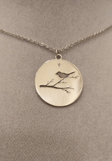 Pájaro rama con diamante