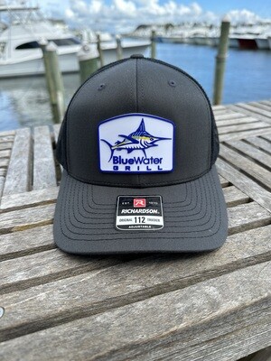 Grey & Black Marlin Patch Hat