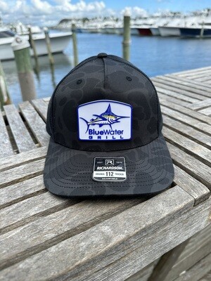 Black Camo Marlin Patch Hat