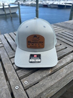 Ice Blue Leather Patch Hat