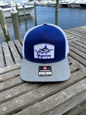 Blue & White Marlin Patch Hat