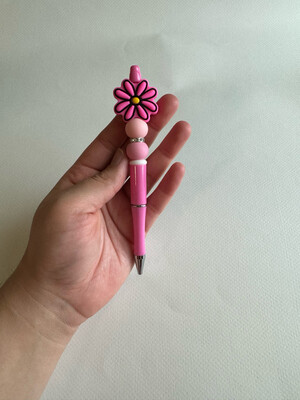 Perfectly Pink Daisy Beaded Pen