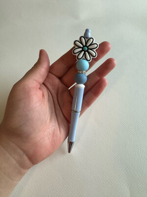 Blue Lotus Beaded Pen