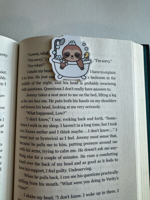 Relaxing Bubble Bath Sloth Magnetic Bookmark