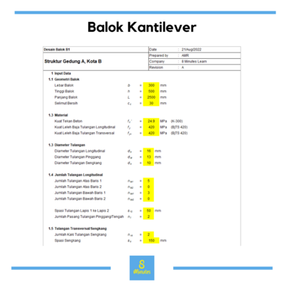 Calculation Sheet Balok Kantilever