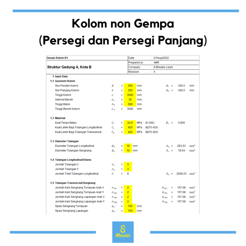 Calculation Sheet Kolom non Gempa (Persegi dan Persegi Panjang)