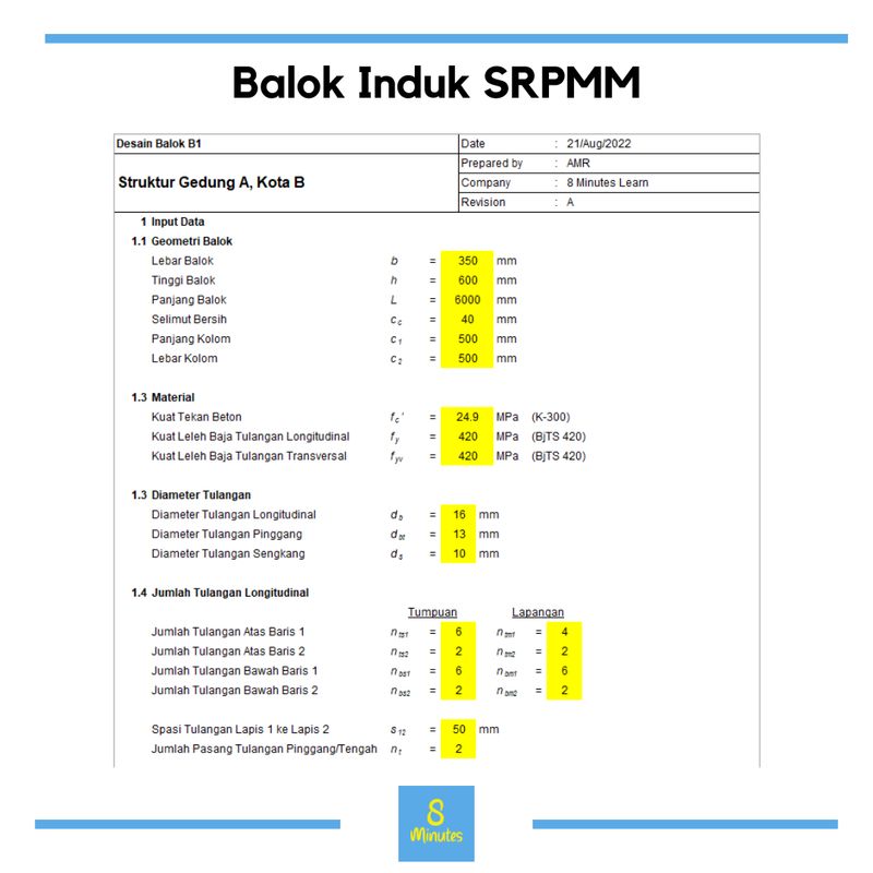 Calculation Sheet Balok Induk SRPMM