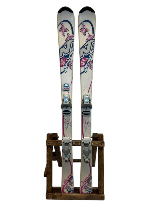 120cm Nordica Olympia Nordy Skis W/ Rossignol Comp J Bindings