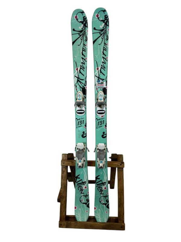 131cm Salomon Kitten Spark Skis W/ Rossignol Comp J Bindings