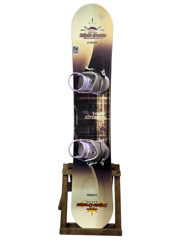 150cm Monson Triple Crown Snowboard w/ Morrow Slider Bindings