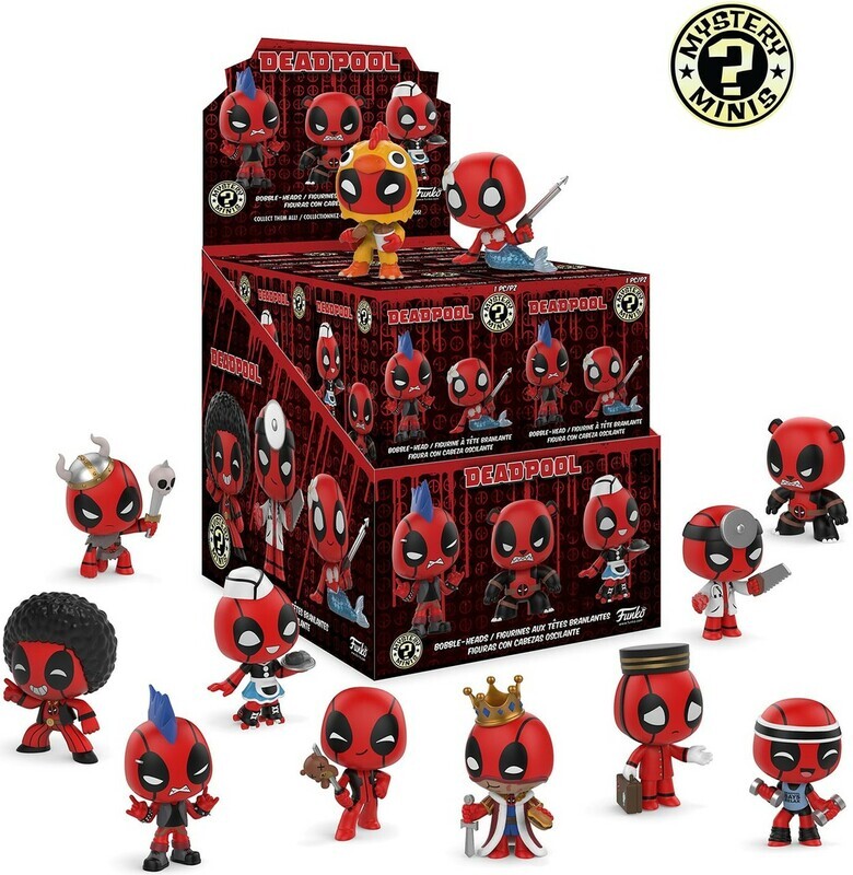 BOITE DE 12 FIGURINES AU HASARD MARVEL MYSTERY MINIS DEADPOOL FUNKO