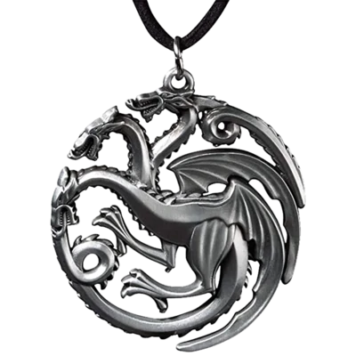 Game of Thrones pendentif avec lanière Targaryen Sigil Costume