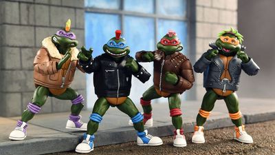 Tortues Ninja Cartoon - Pack de 4 figurines Punk Turtles - 18 cm