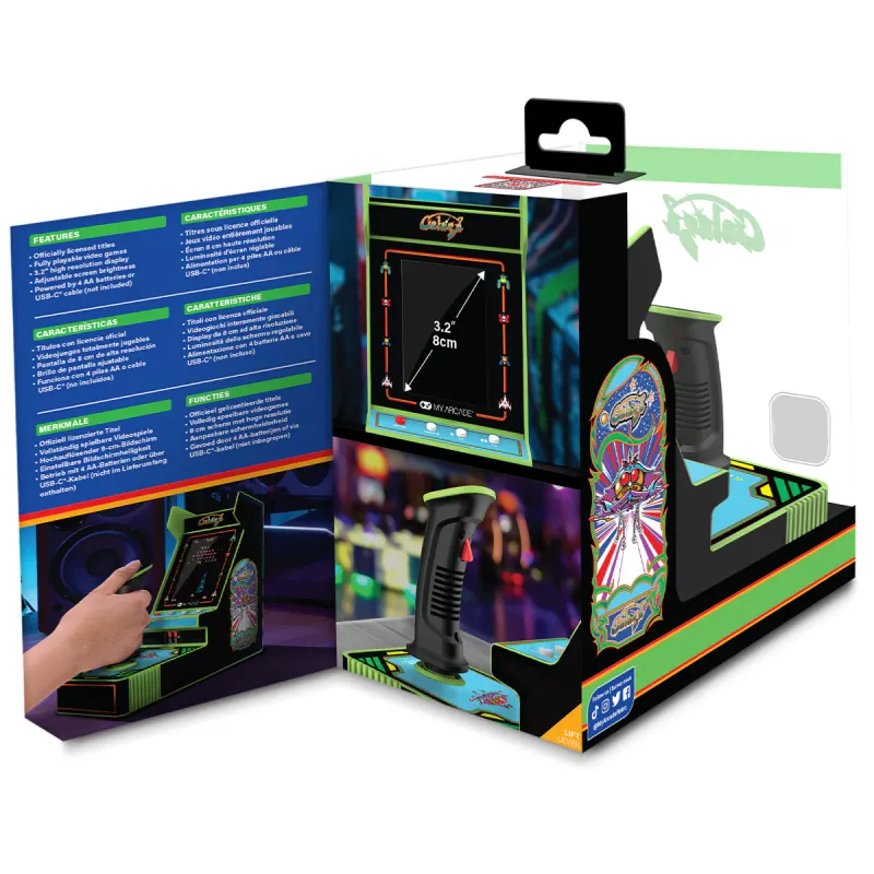 Mini Borne d'Arcade - Joystick Player - Galaga + Galaxian - My Arcade