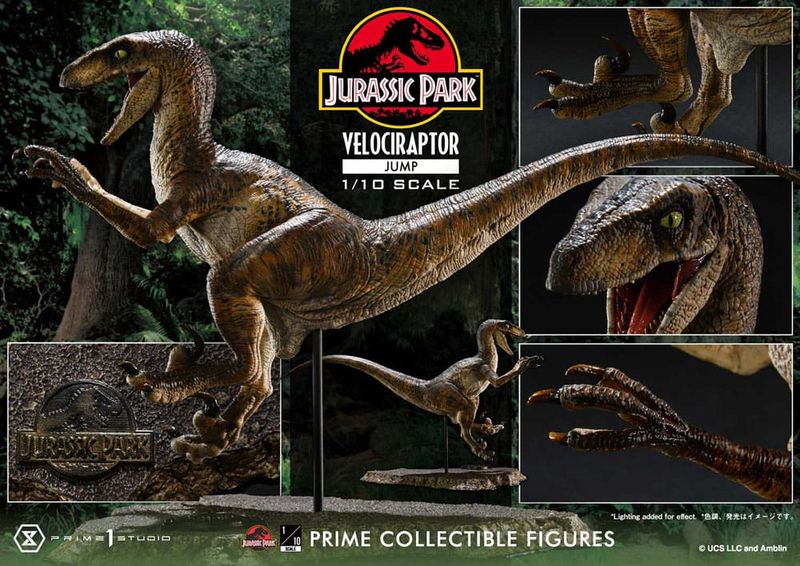 Jurassic Park - Statuette Prime Collectibles 1/10 Velociraptor Jump 21 cm - Prime 1 Studio