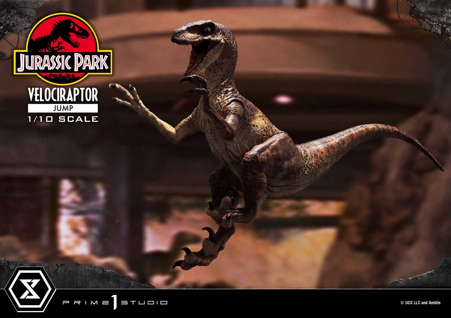 Jurassic Park - Statuette Prime Collectibles 1/10 Velociraptor Jump 21 cm - Prime 1 Studio