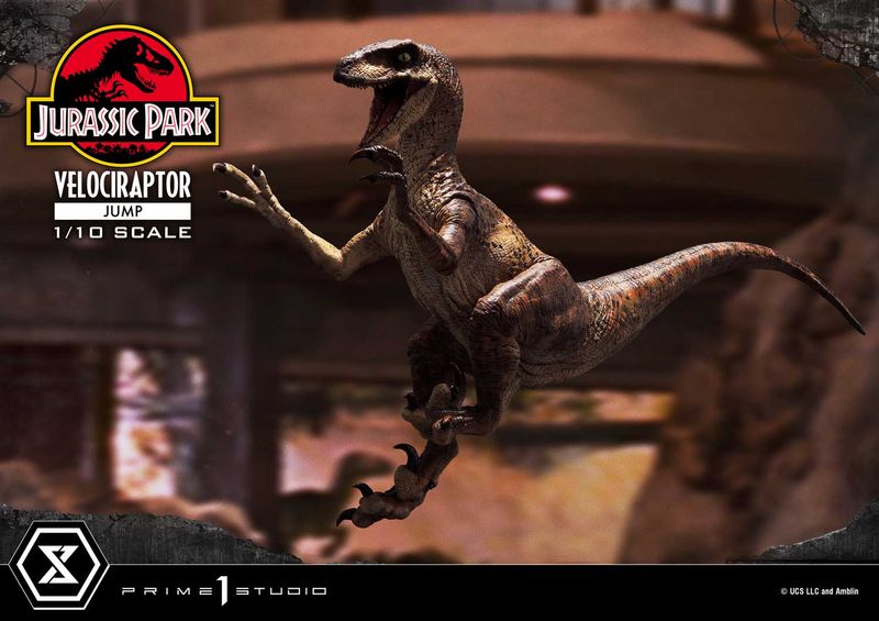 Jurassic Park - Statuette Prime Collectibles 1/10 Velociraptor Jump 21 cm - Prime 1 Studio