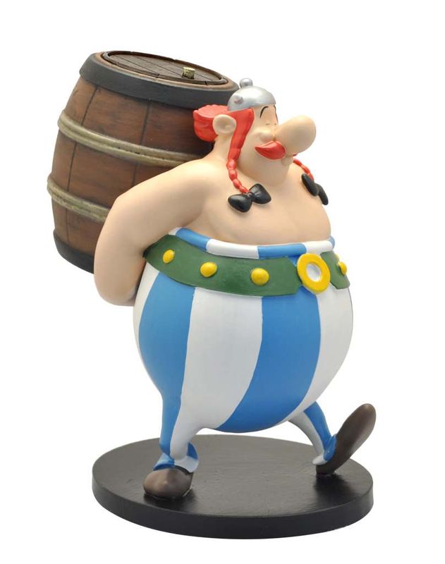 Astérix - Figurine Résine Obélix Tonneau 20 cm - Plastoy