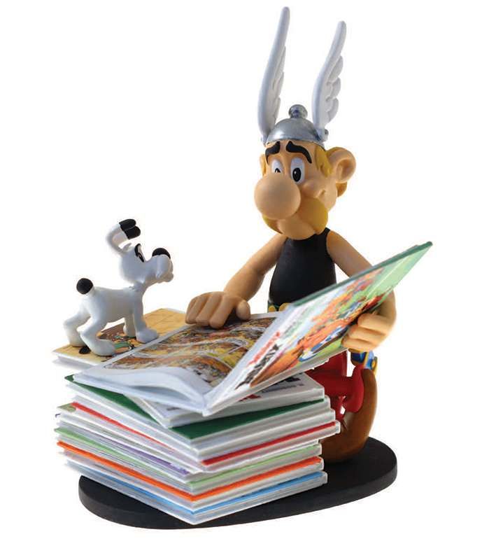 Astérix - Figurine Résine Astérix Pile d&#39;Albums 15 cm - Plastoy