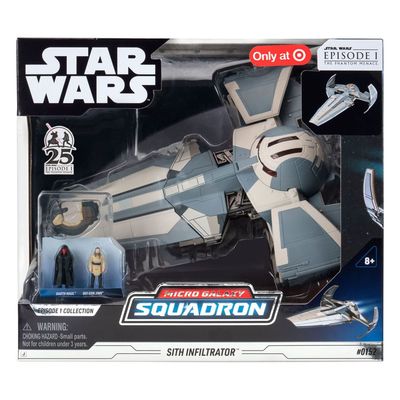 Star Wars Episode 1 - Véhicule avec figurines Deluxe Sith Infiltrator 20 cm - Jazwares
