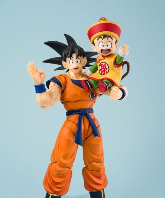 Dragon Ball - Figurines S.H.Figuarts Son Goku &amp; Son Gohan Kid &amp; Kintoun 14 cm &amp; 6 cm - Bandai