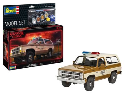 Stranger Things kit complet maquette 1/25 1985 Chevrolet K5 Blazer (Aqua Color) 19 cm - Revell