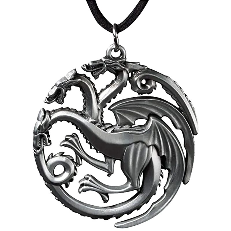Game of Thrones pendentif avec lanière Targaryen Sigil Costume