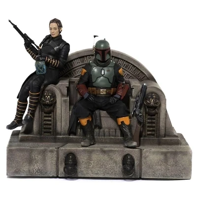Statuette Résine Boba Fett & Fennec on Throne - Star Wars - The Mandalorian - 1/10 Deluxe Art Scale