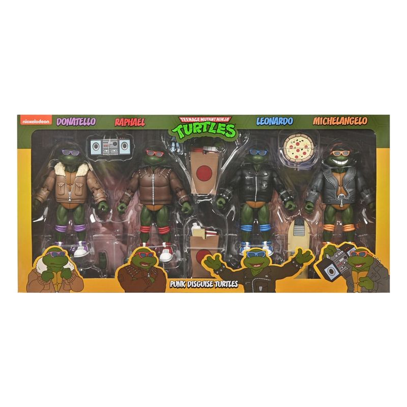 Tortues Ninja Cartoon - Pack de 4 figurines Punk Turtles - 18 cm