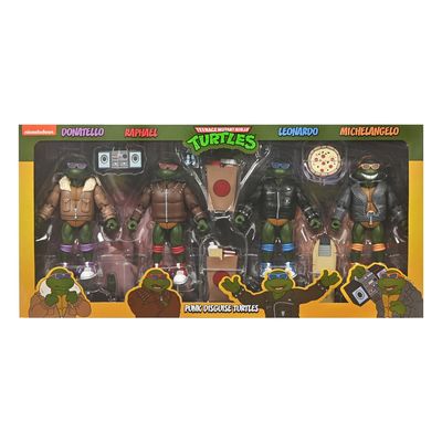 Tortues Ninja Cartoon - Pack de 4 figurines Punk Turtles - 18 cm