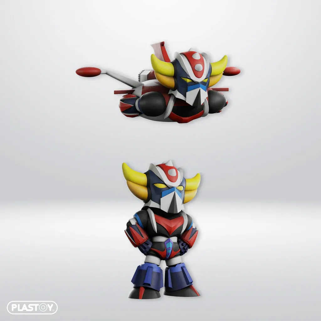 Goldorak - Pack 2 figurines soucoupe &amp; Goldorak debout - Plastoy