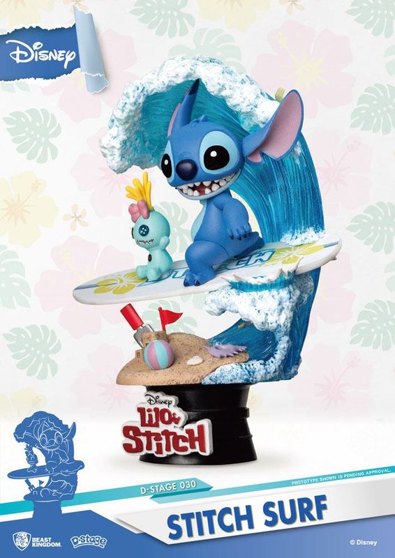 Lilo &amp; Stitch - Diorama D-Stage Stitch Surf 15 cm - Disney - Beast Kingdom