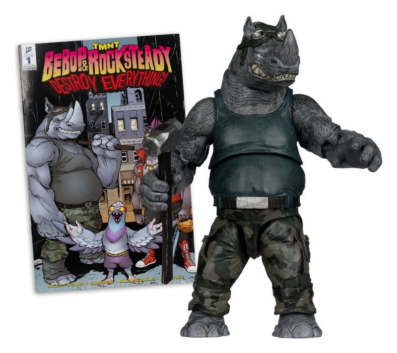 Tortues Ninja Page Punchers - Figurine Rocksteady 17 cm - McFarlane Toys