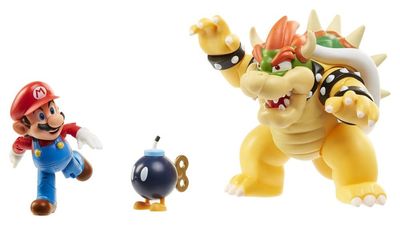World of Nintendo - Pack de 3 figurines Mario vs. Bowser Lava Battle - Jakks Pacific