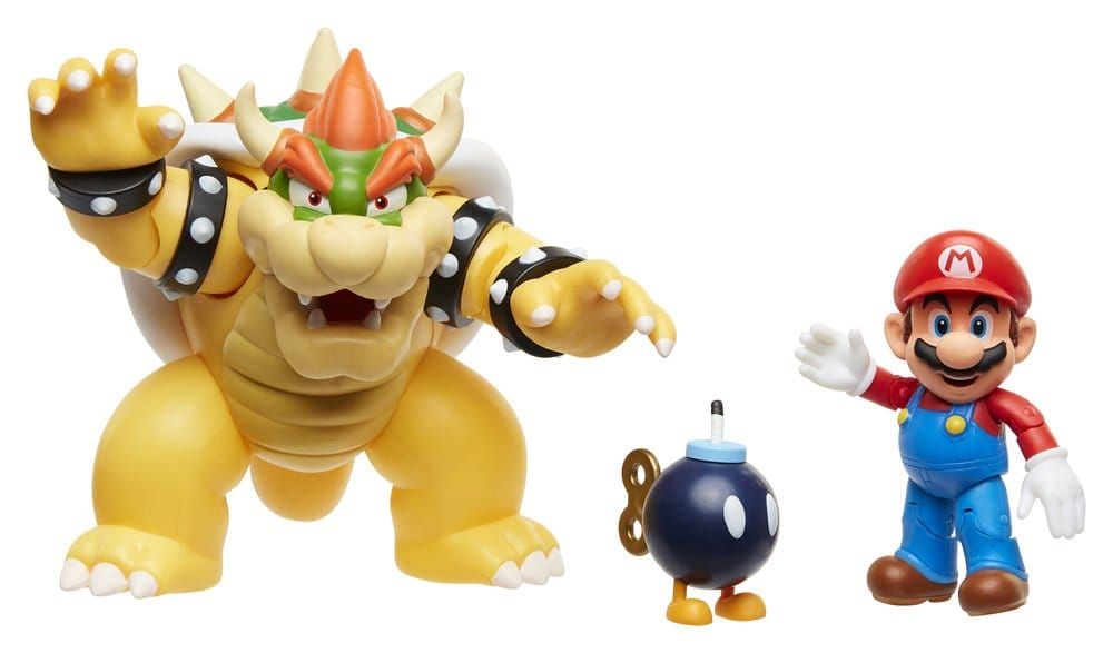 World of Nintendo - Pack de 3 figurines Mario vs. Bowser Lava Battle - Jakks Pacific