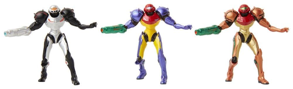 World of Nintendo - Pack de 3 figurines Metroid Chozo Power Suits 6 cm - Jakks Pacific