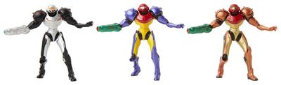 World of Nintendo - Pack de 3 figurines Metroid Chozo Power Suits 6 cm - Jakks Pacific