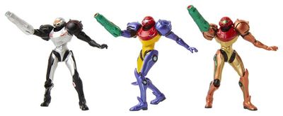 World of Nintendo - Pack de 3 figurines Metroid Chozo Power Suits 6 cm - Jakks Pacific