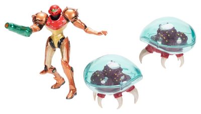 World of Nintendo - Pack de 3 figurines Metroid Samus Bounty Hunter 6 cm - Jakks Pacific