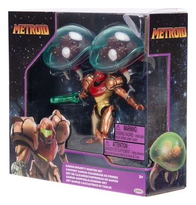 World of Nintendo - Pack de 3 figurines Metroid Samus Bounty Hunter 6 cm - Jakks Pacific