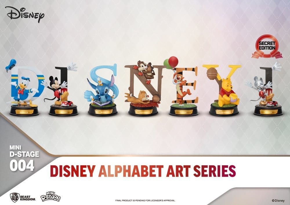 Disney - Pack 6 statuettes Mini Diorama Stage Alphabet Art 10 cm - Beast Kingdom Toys