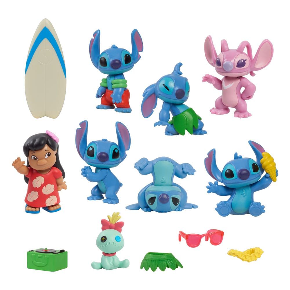 Lilo &amp; Stitch pack 8 - Figurines Stitch Deluxe Figure Set 7 cm - Just Play