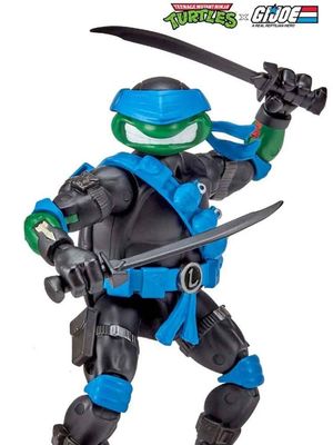 Tortues Ninja x G.I. Joe Crossover Classics - Figurine Leonardo x Snake Eyes 12 cm - Playmates