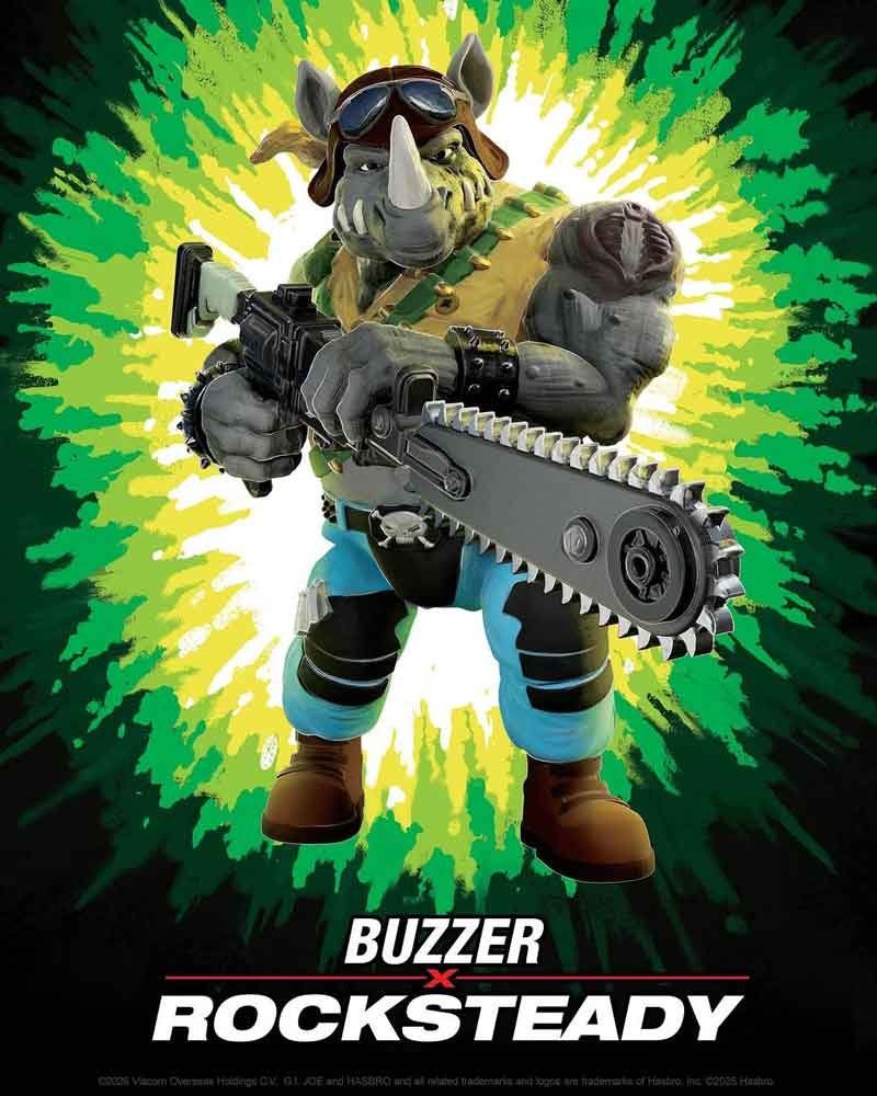 Tortues Ninja x G.I. Joe Crossover Classics - Figurine Rocksteady x Dreadnok Buzzer 12 cm - Playmates