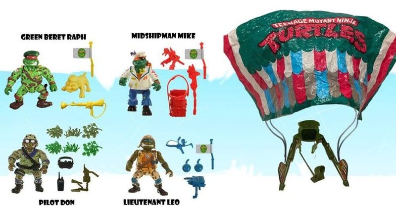 Tortues Ninja Classic - Figurines pack de 4 Sewer Heroes avec Parachute - Playmates Tortues Ninja Classic - Figurines pack de 4 Sewer Heroes avec Parachute - Playmates
