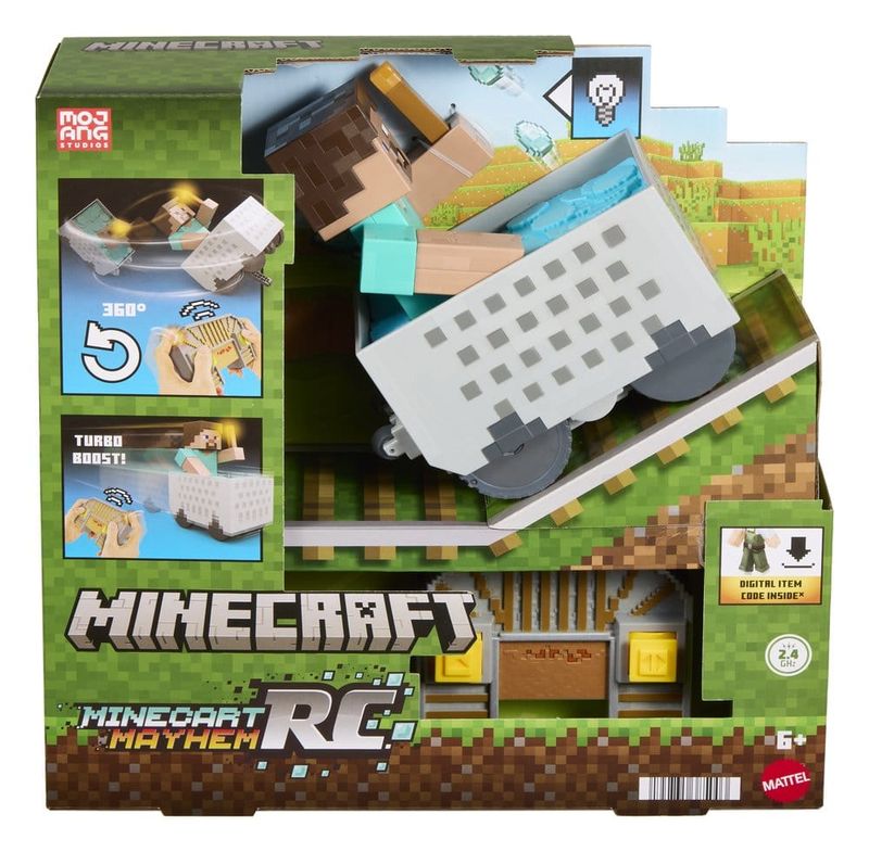 Minecraft véhicule radiocommandé Steve in Minecart - Mattel Minecraft véhicule radiocommandé Steve in Minecart - Mattel