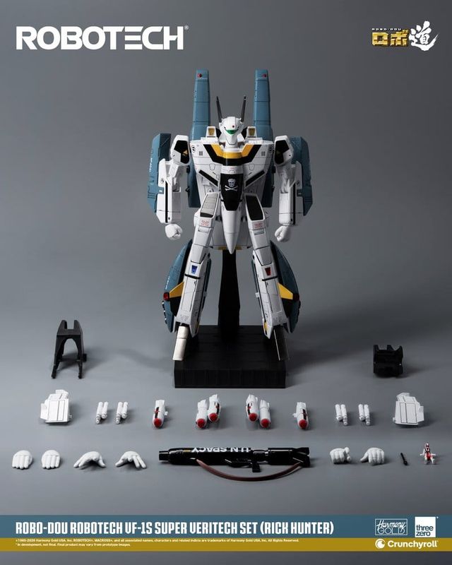Robotech Robo-Dou - Figurine VF-1S Super Veritech Set (Rick Hunter) 20 cm - ThreeZero