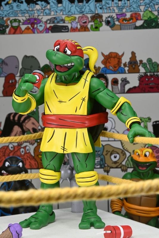 Tortues Ninja (Archie Comics) - Figurines Pack de 4 Stump Wrestling Turtles 18 cm - NECA