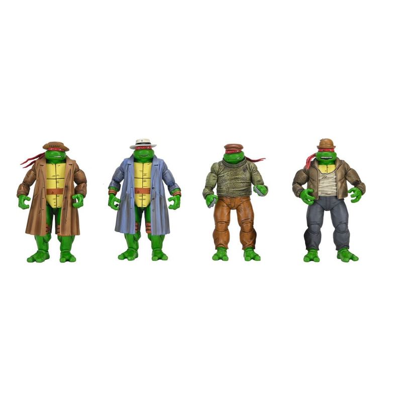 Tortues Ninja Pack de 4 - Figurines Gangster Turtles 18 cm - NECA